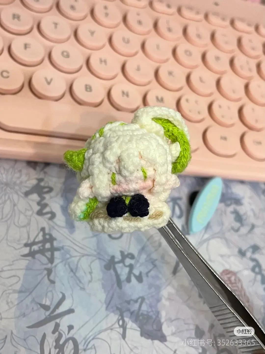 Crochet Pattern for Nahida Head: Genshin Impact Amigurumi Doll Chart