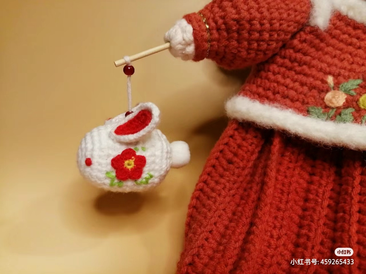 Crochet Pattern for New Year Big Mouth Bag (Jixiang Ruyi) - Chinese Traditional Doll