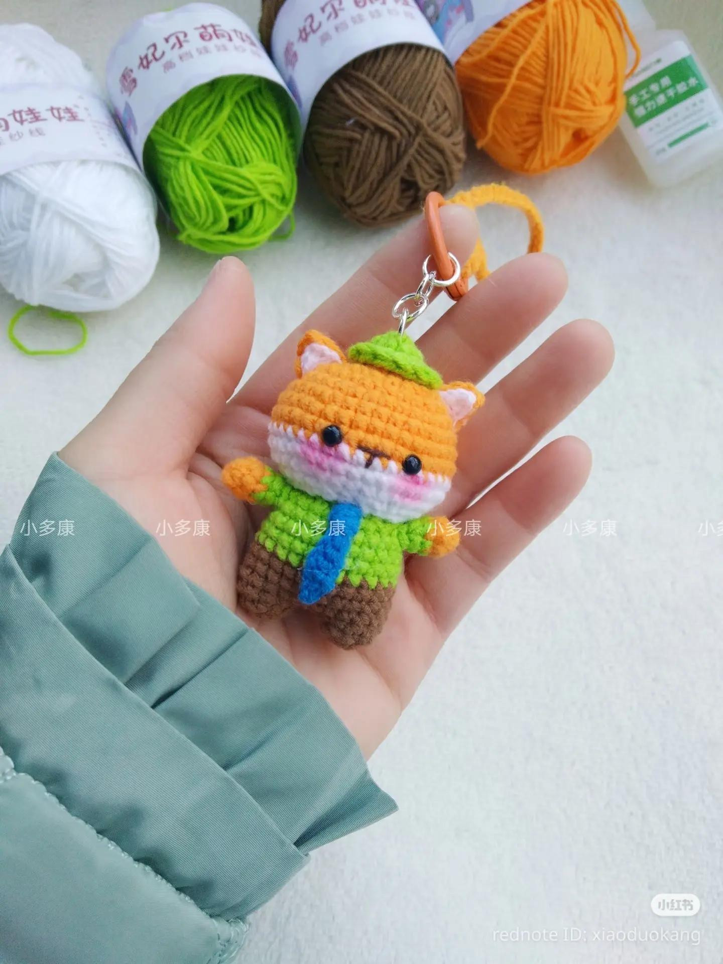 Crochet Pattern for Nick the Fox and Rabbit Policeman Amigurumi Keychains