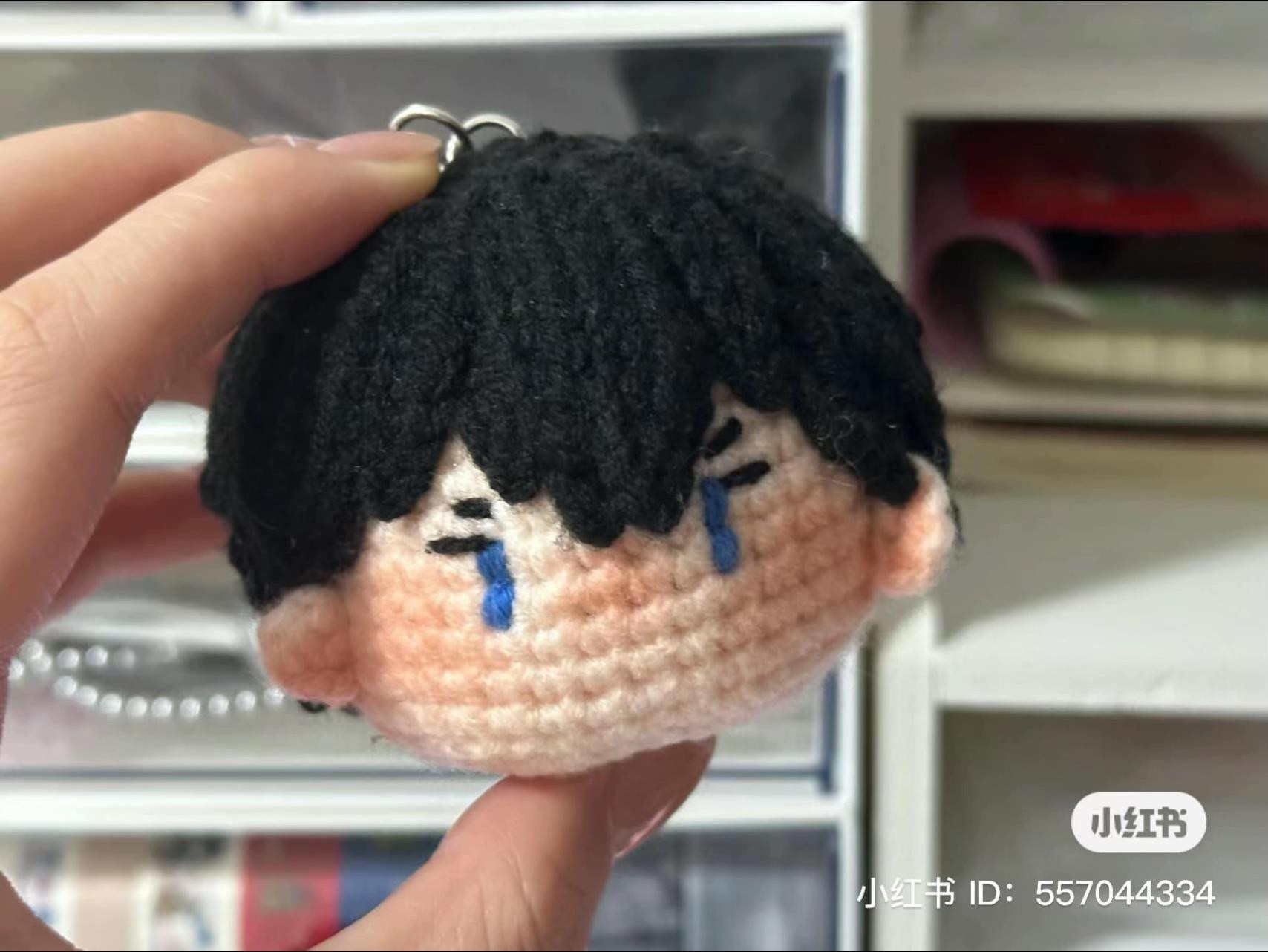 Crochet Pattern for Nishinoya Yuu and Bokuto Koutarou Hair Keychains from Haikyuu