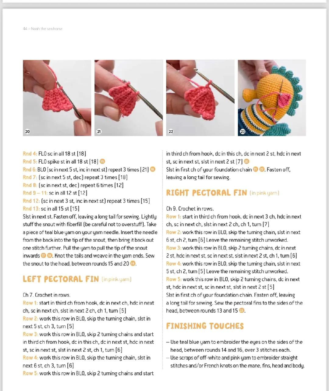 Crochet Pattern for Noah the Sea Horse Amigurumi Doll