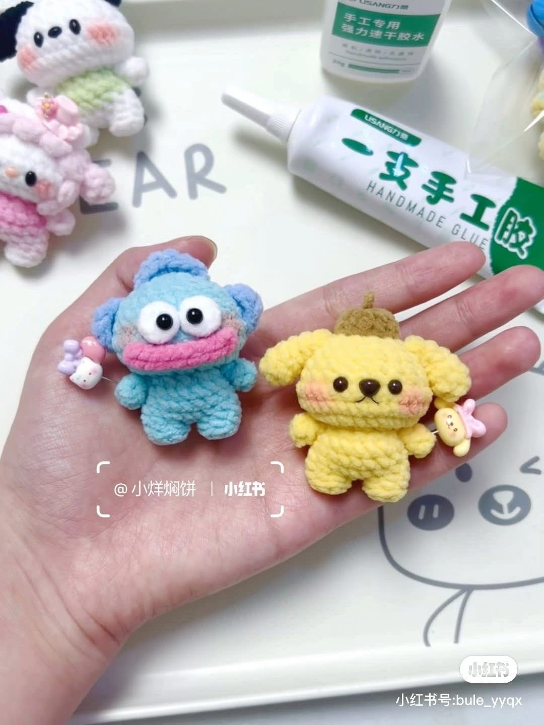 Crochet Pattern for Pudding Dog and Clownfish Mini Amigurumi