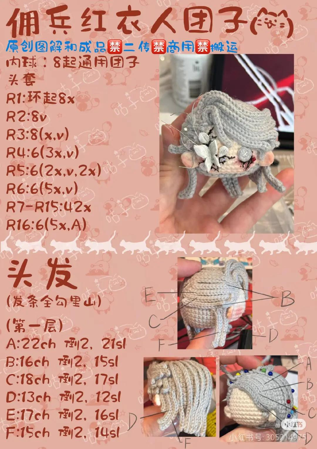 Crochet Pattern for Red Hood Soldier Doll Amigurumi