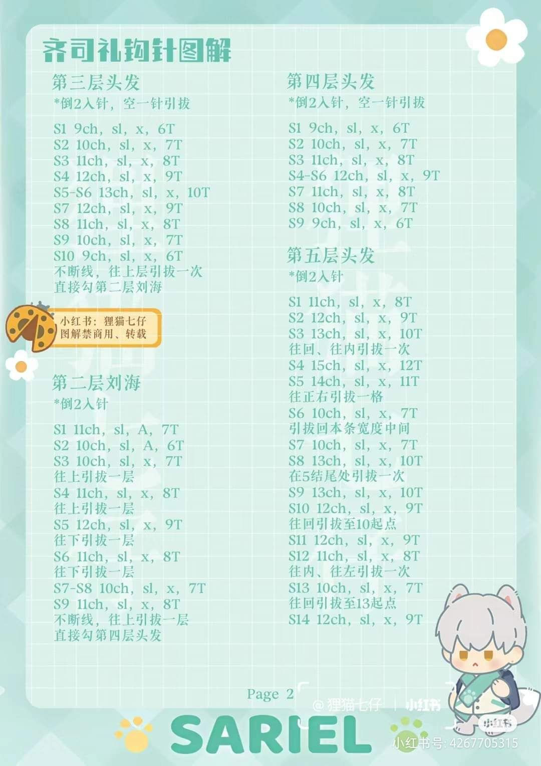 Crochet Pattern for Sariel Fox Ears Doll with White Hair