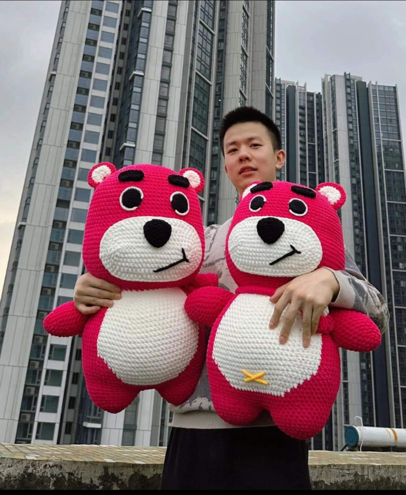 Crochet Pattern for Strawberry Bear (Lotso) Amigurumi Doll