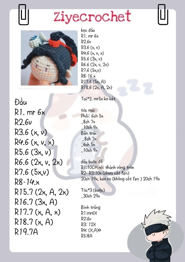 Crochet Pattern for Wei Wuxian Amigurumi Doll from Mo Dao Zu Shi