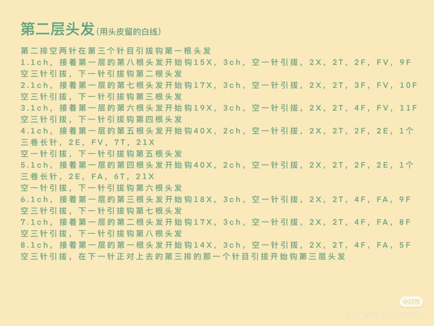 Crochet Pattern for White and Blue Amigurumi Doll Hair