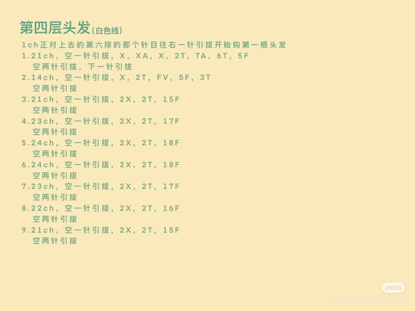 Crochet Pattern for White and Blue Amigurumi Doll Hair