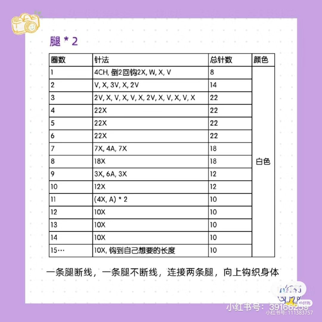 Crochet Pattern for White and Purple Dabbing Rabbit Amigurumi