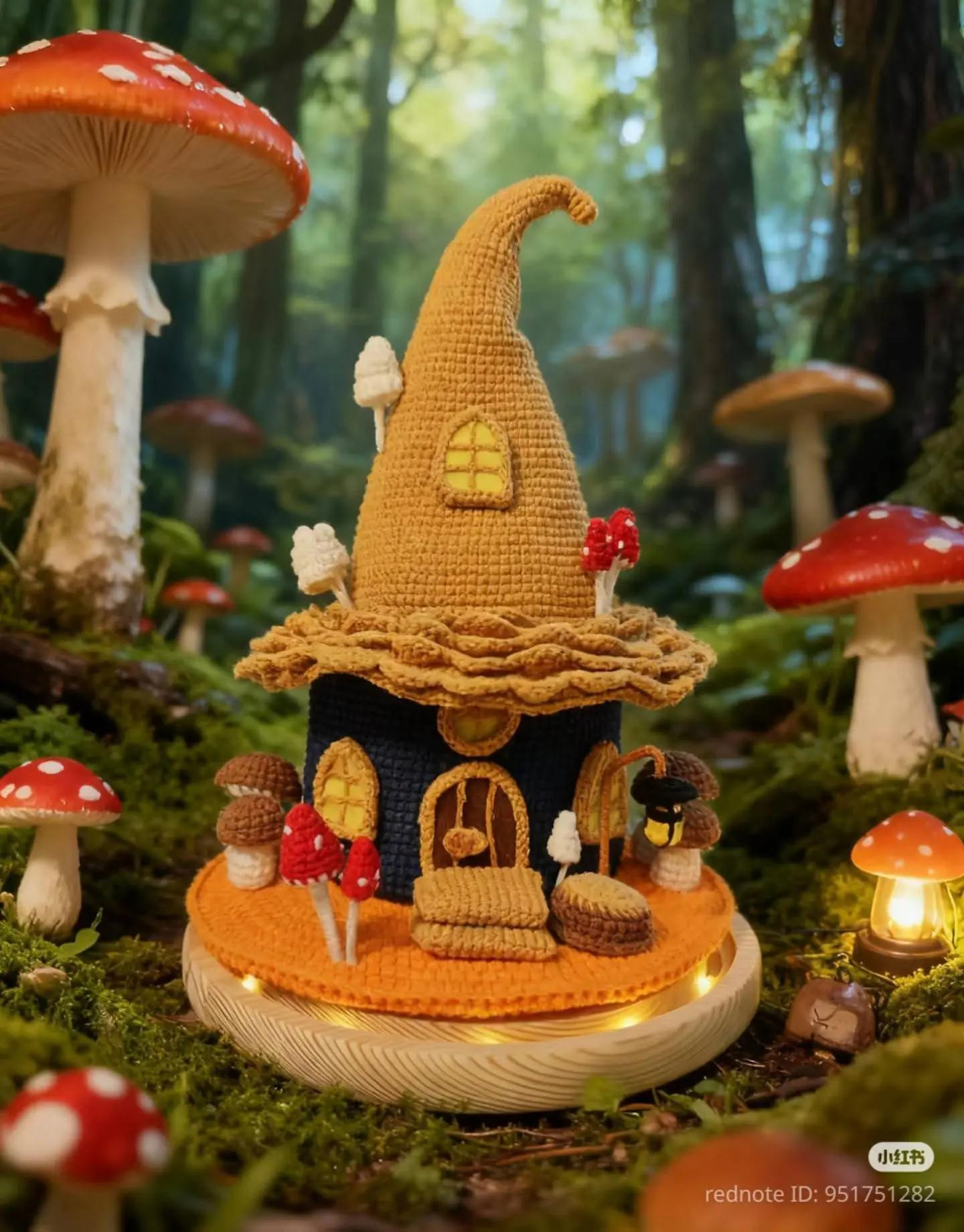 Crochet Pattern: Forest Fairy House with Mushrooms