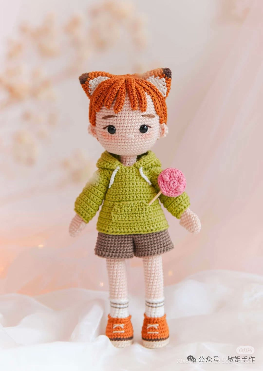 Crochet Pattern: Fox Boy Amigurumi with Hoodie and Lollipop
