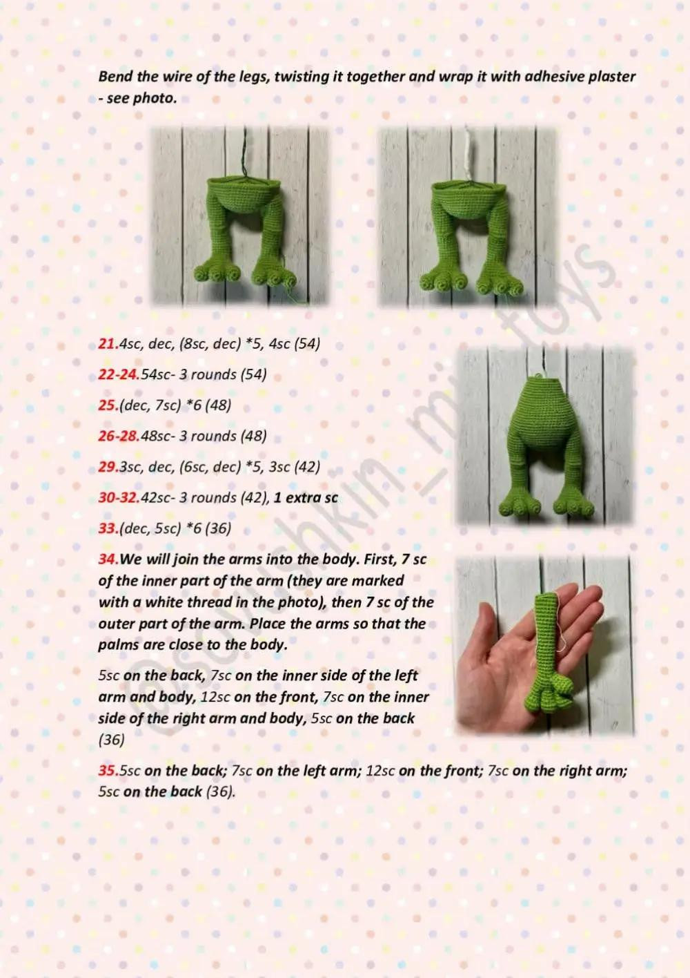 Crochet Pattern: Funny Green Frog Amigurumi Doll