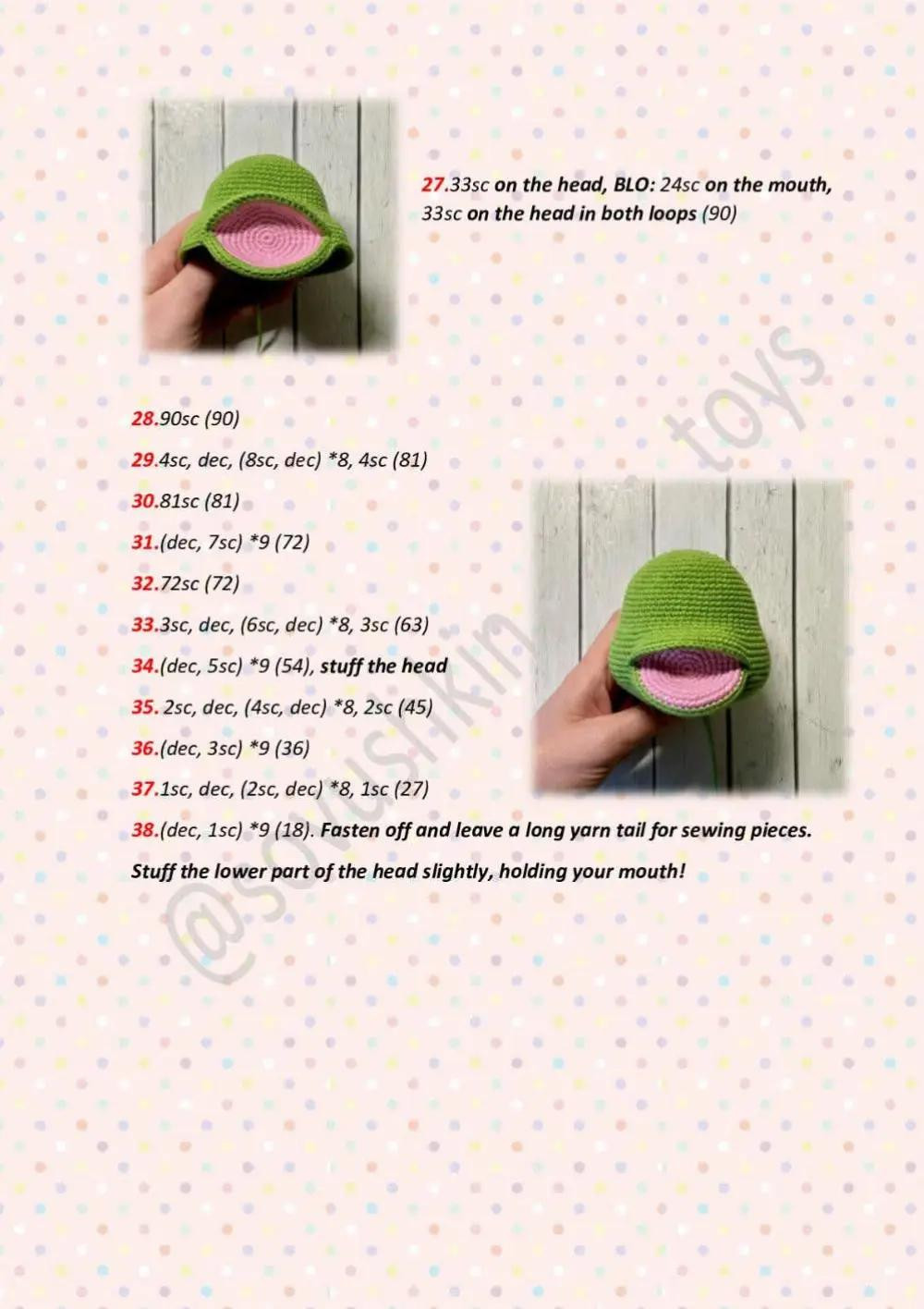 Crochet Pattern: Funny Green Frog Amigurumi Doll