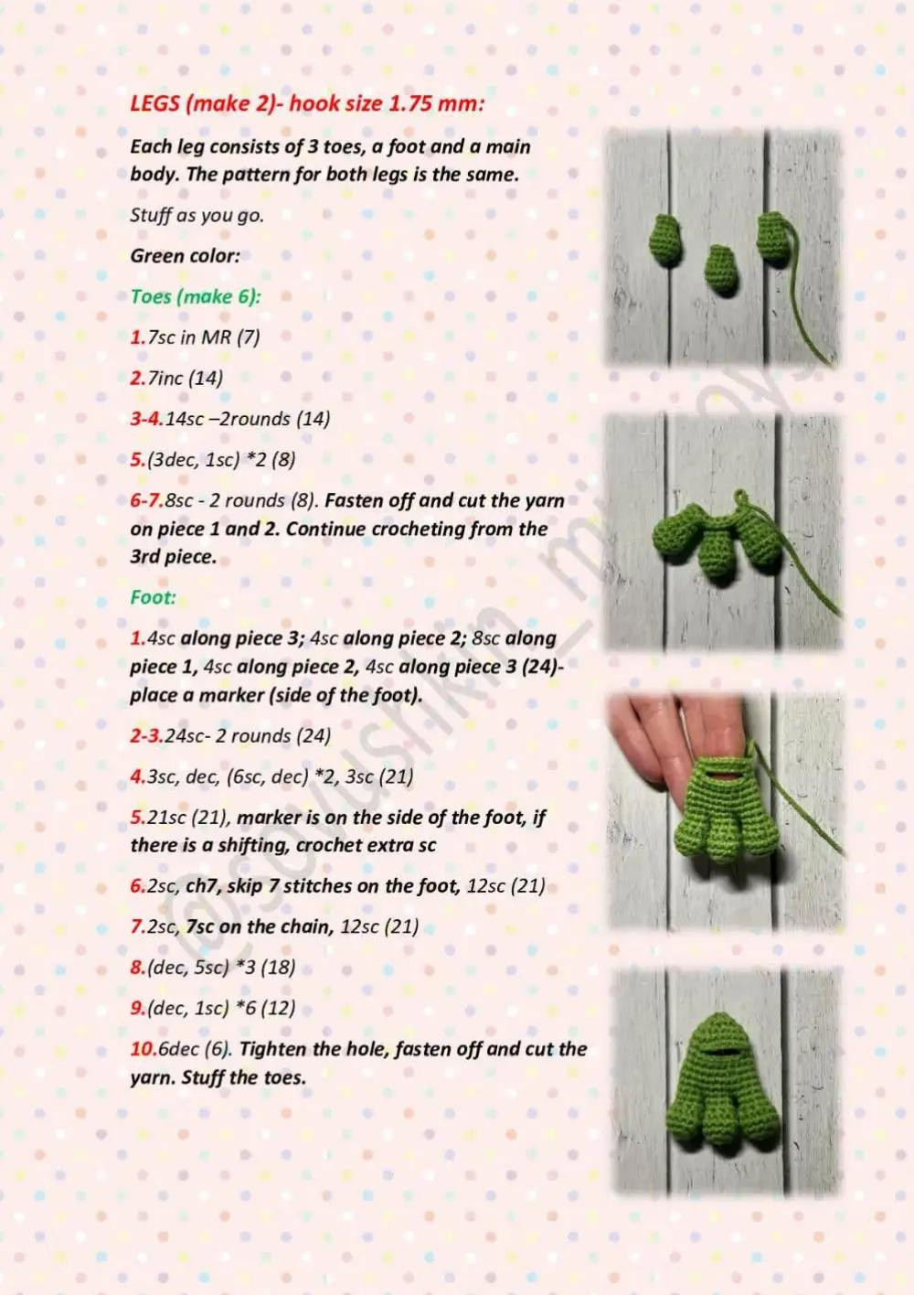 Crochet Pattern: Funny Green Frog Amigurumi Doll