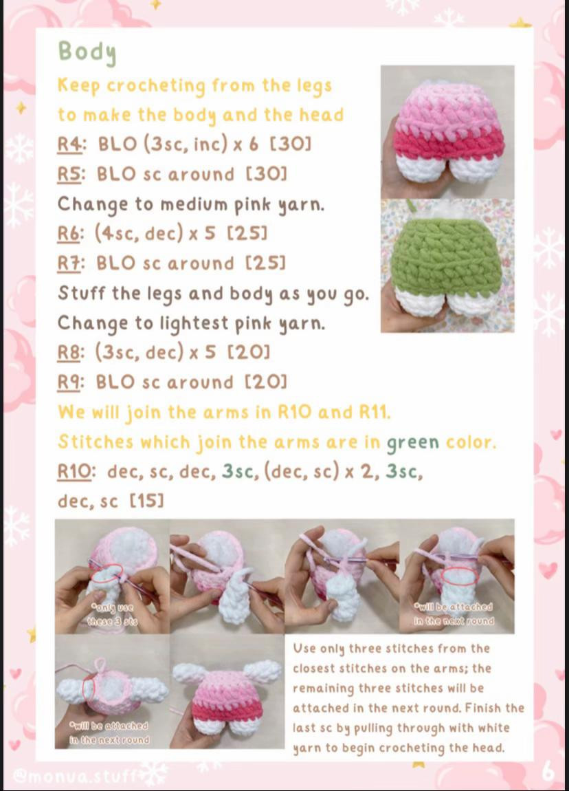 Crochet Pattern: Hello Kitty Christmas Tree Amigurumi Doll