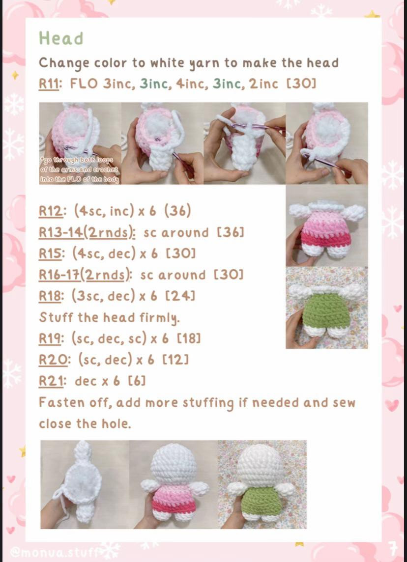 Crochet Pattern: Hello Kitty Christmas Tree Amigurumi Doll