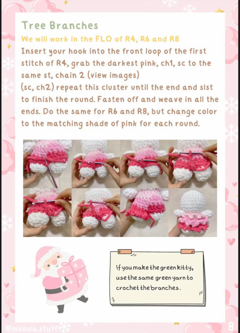 Crochet Pattern: Hello Kitty Christmas Tree Amigurumi Doll