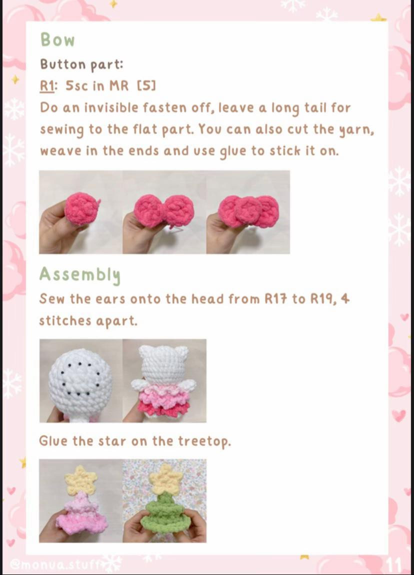 Crochet Pattern: Hello Kitty Christmas Tree Amigurumi Doll