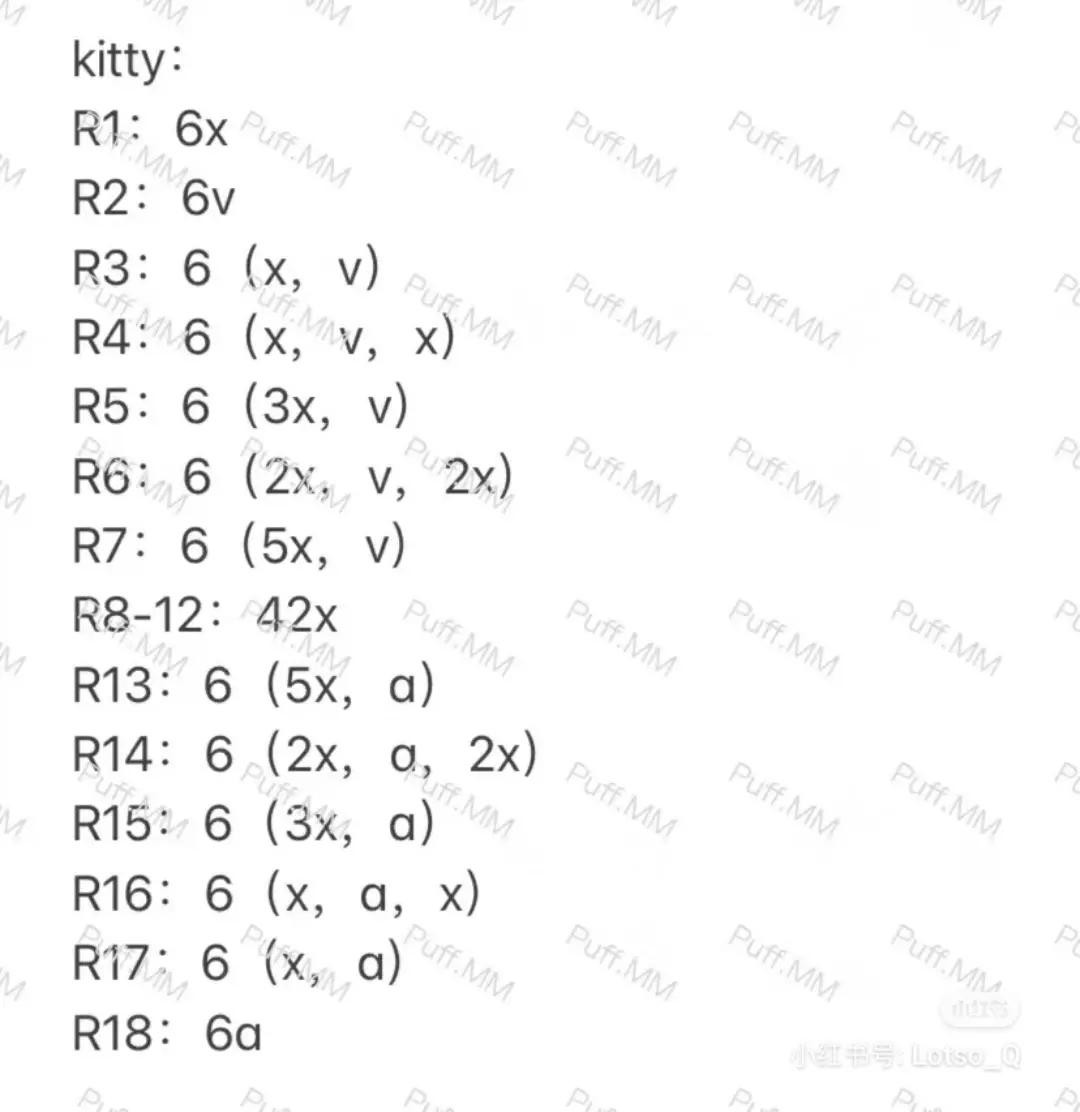 Crochet Pattern: Hello Kitty Pudding Amigurumi with Detailed Instructions