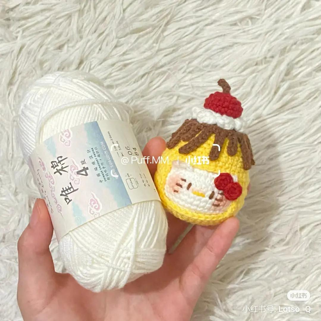 Crochet Pattern: Hello Kitty Pudding Amigurumi with Detailed Instructions