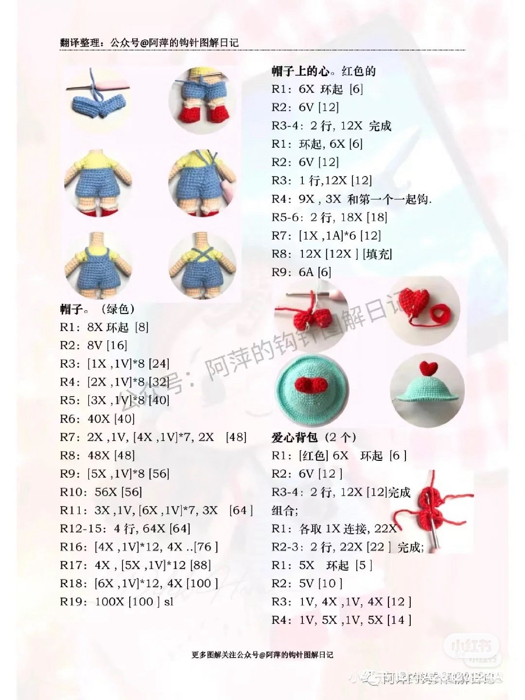 Crochet Pattern: Nellie Girl Amigurumi with Blue Hat and Red Backpack