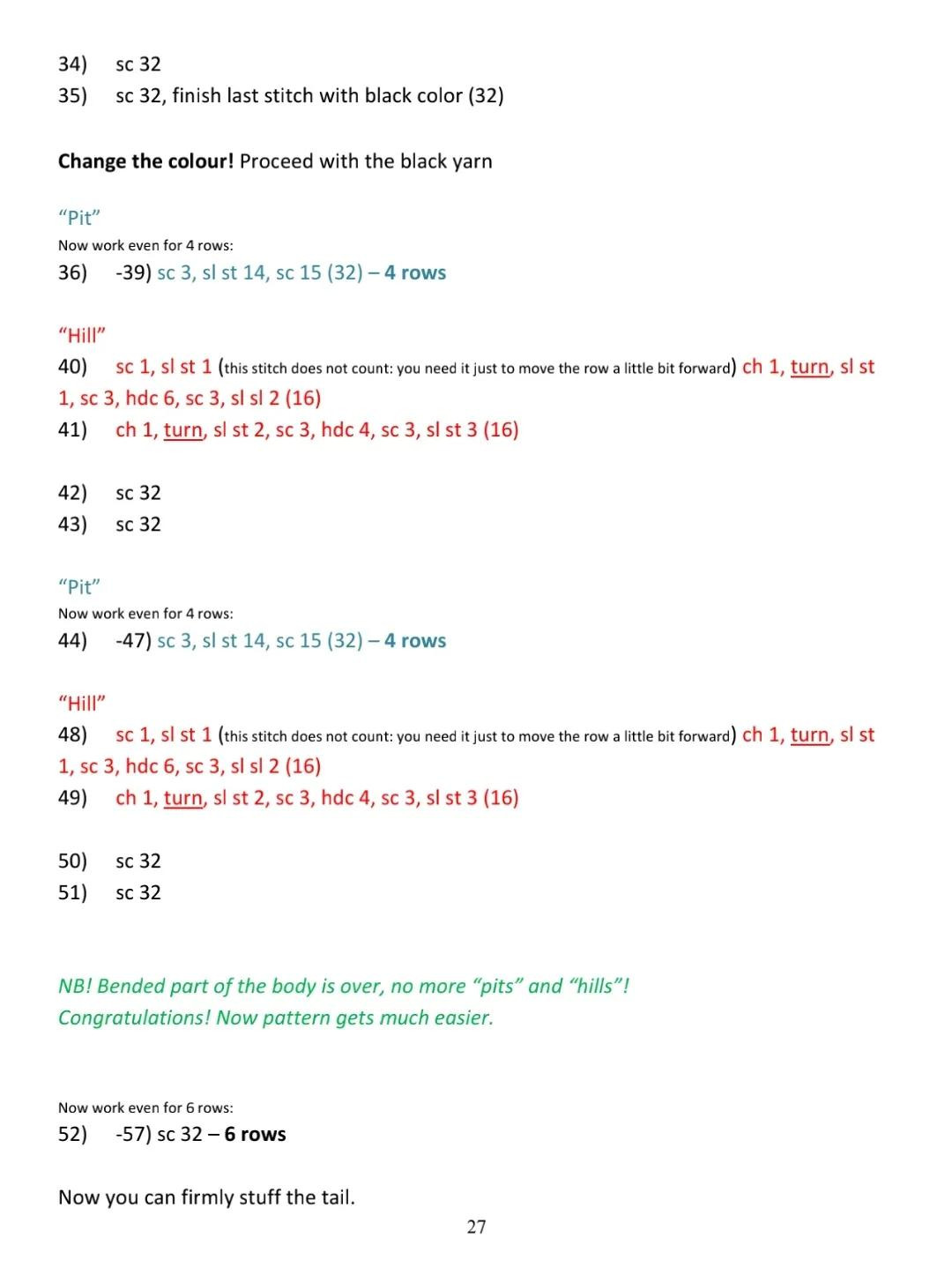 Crochet Pattern: Oblina Amigurumi Doll - Part 2 Final Steps