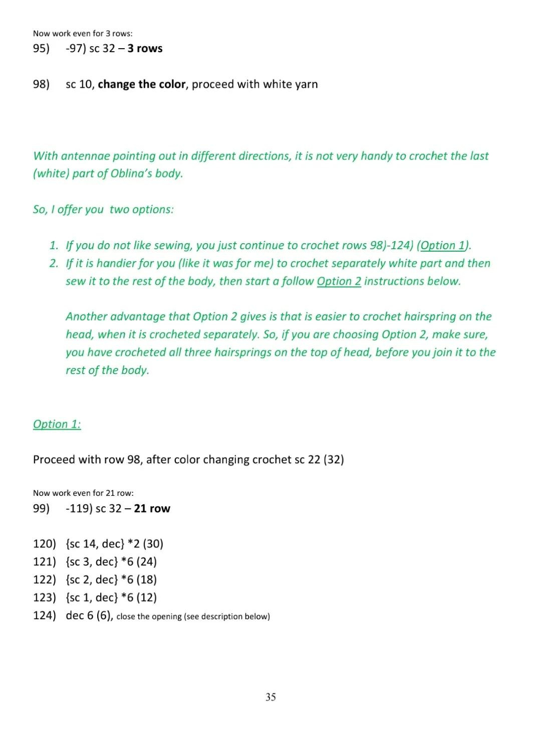 Crochet Pattern: Oblina Amigurumi Doll - Part 2 Final Steps