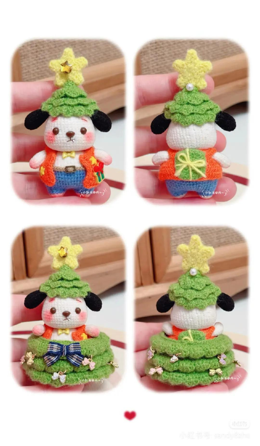 Crochet Pattern: Paw in Love Christmas Accessories (Tree Bag, Gift Patch, Star)