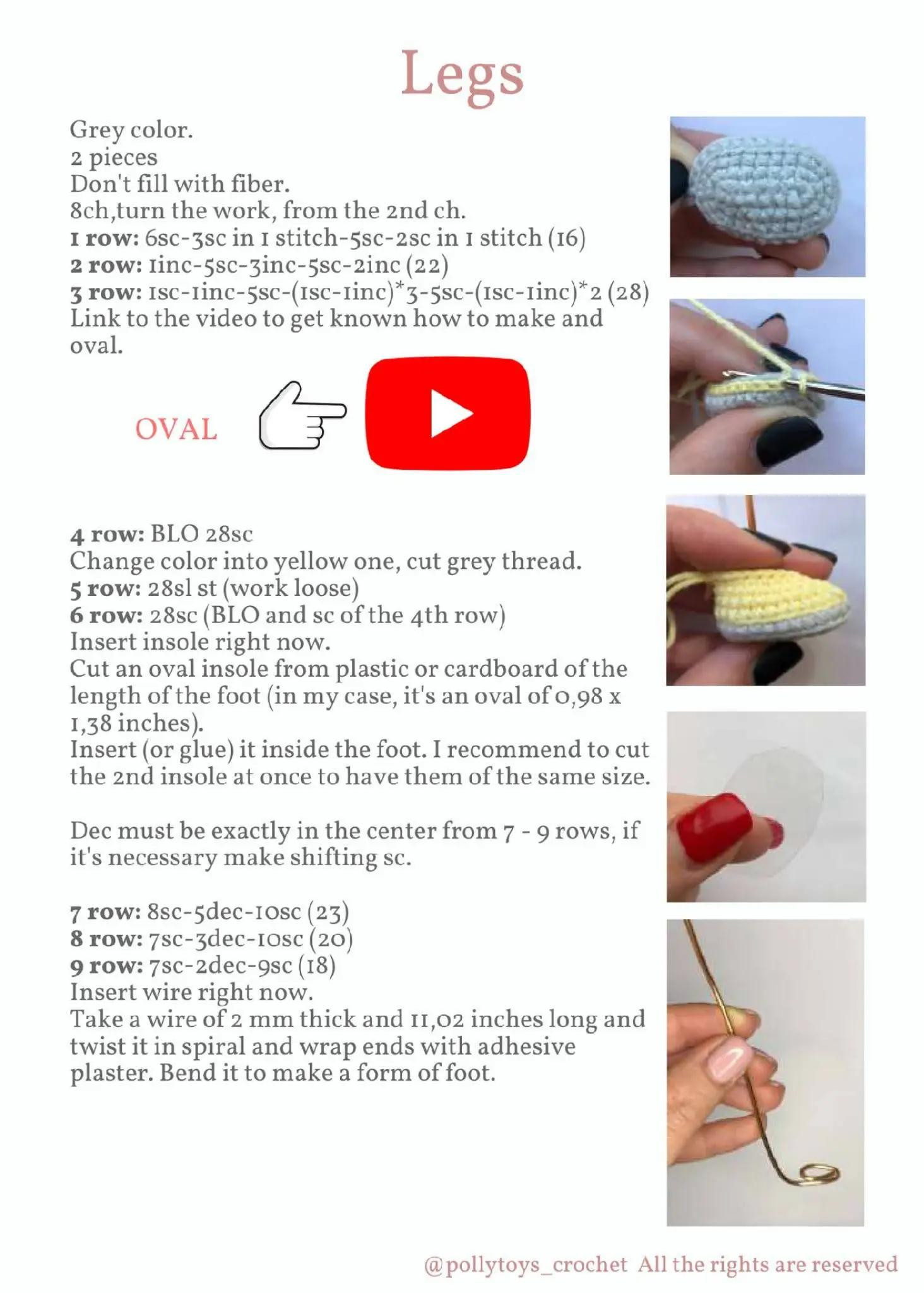 Crochet Pattern: Penny the Tennis Player Doll - Legs and Shoes Tutorial