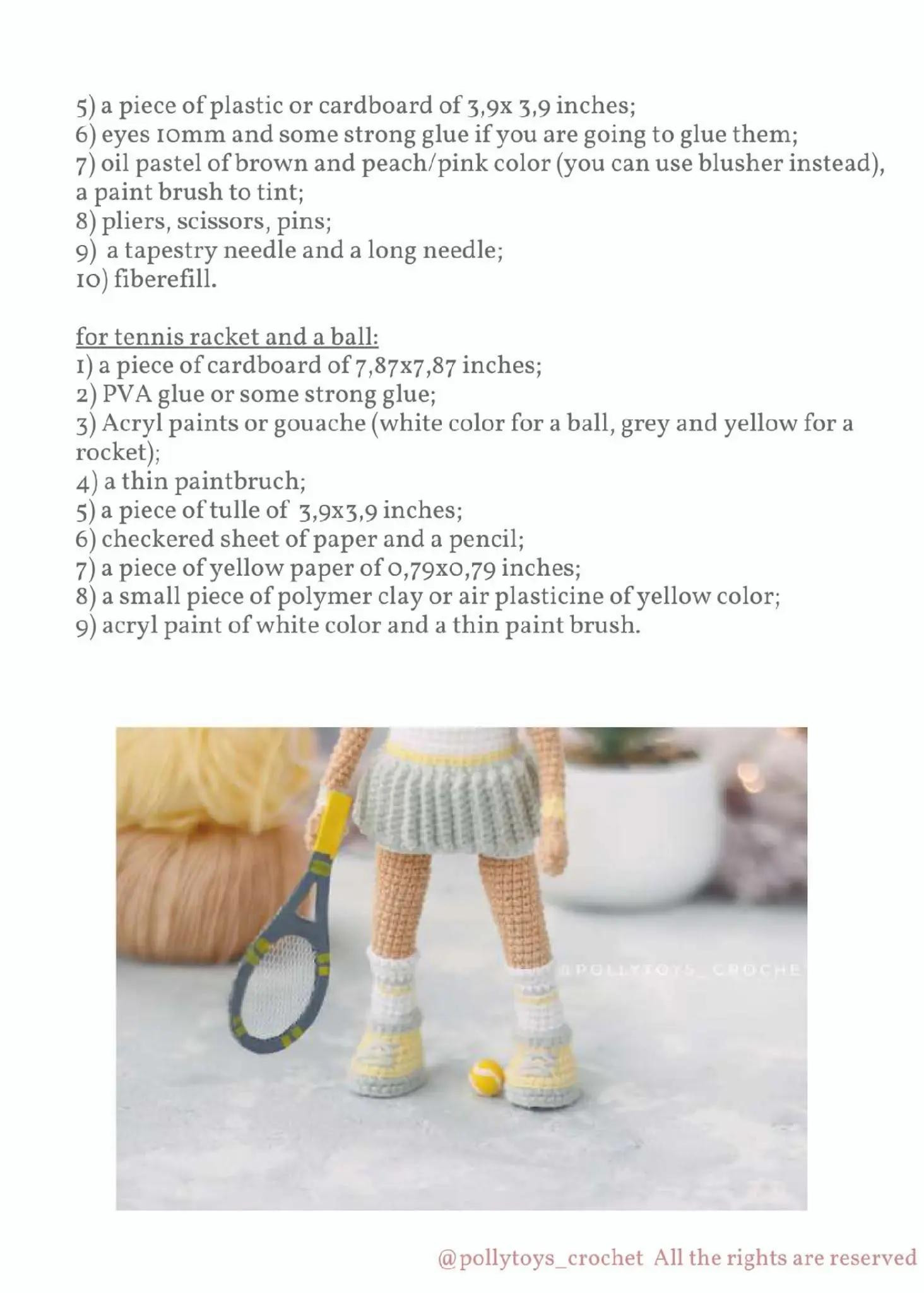 Crochet Pattern: Penny the Tennis Player Doll - Legs and Shoes Tutorial