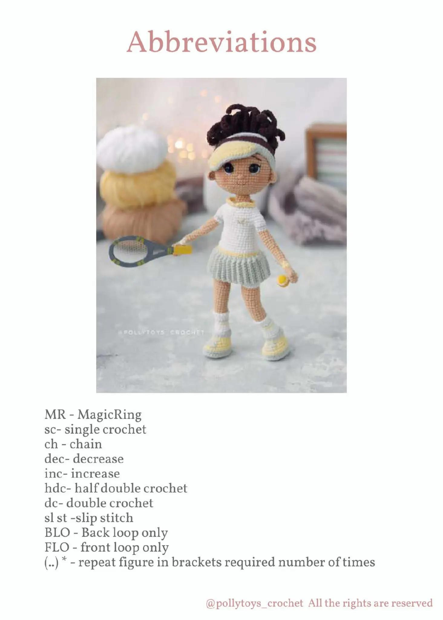 Crochet Pattern: Penny the Tennis Player Doll - Legs and Shoes Tutorial