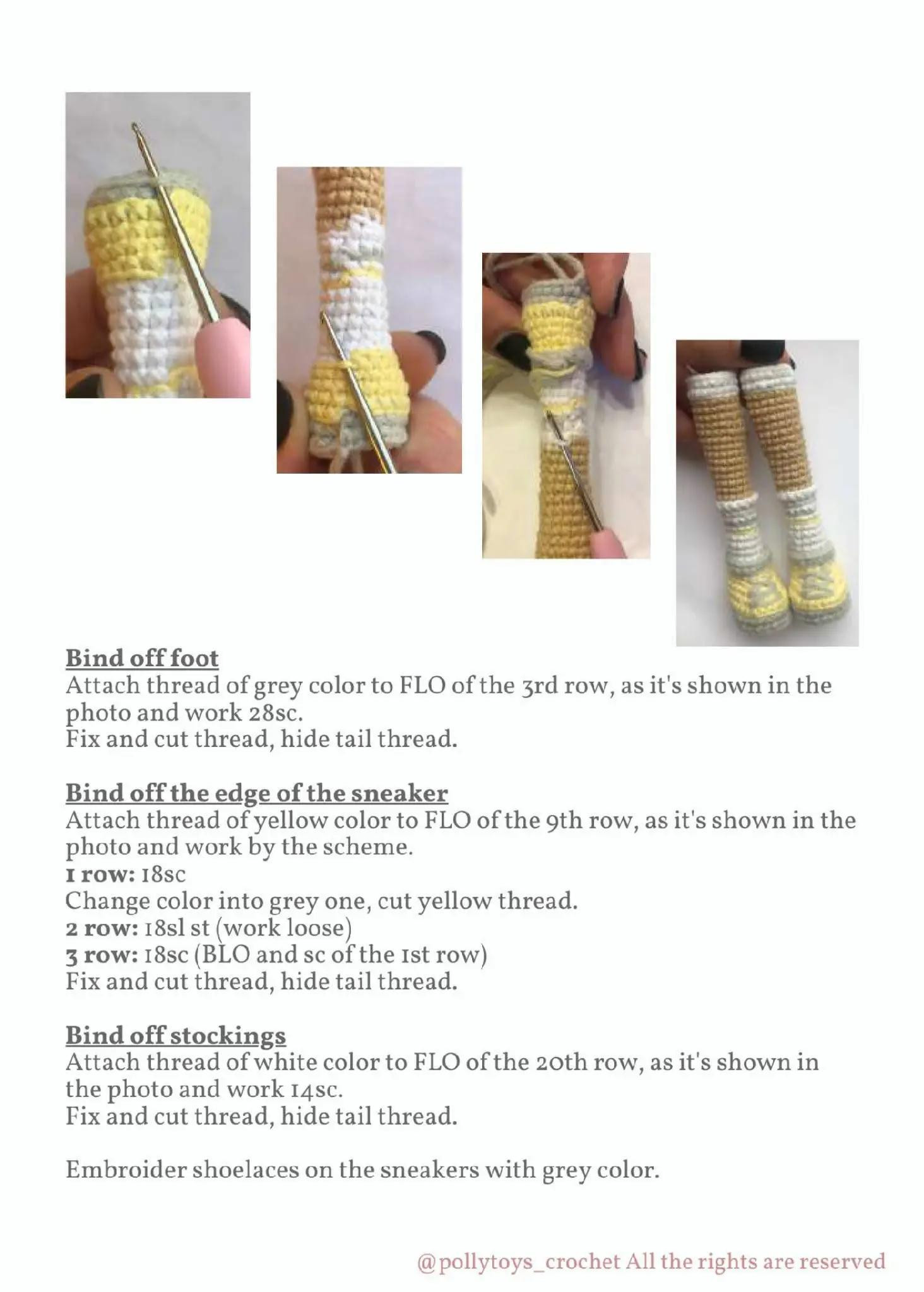 Crochet Pattern: Penny the Tennis Player Doll - Legs and Shoes Tutorial