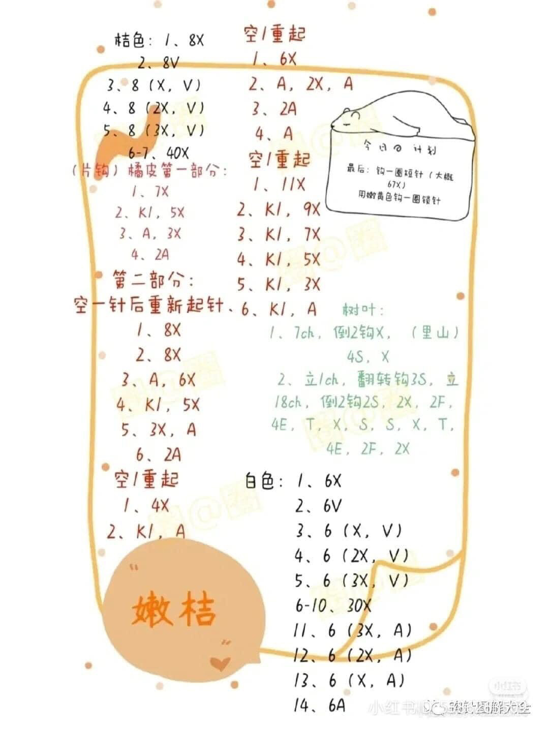 Crochet Pattern: Persimmon, Peanut and Tangerine Amigurumi