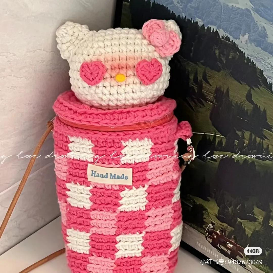 Crochet Pattern: Pink and White Hello Kitty Bag with Bear Head
