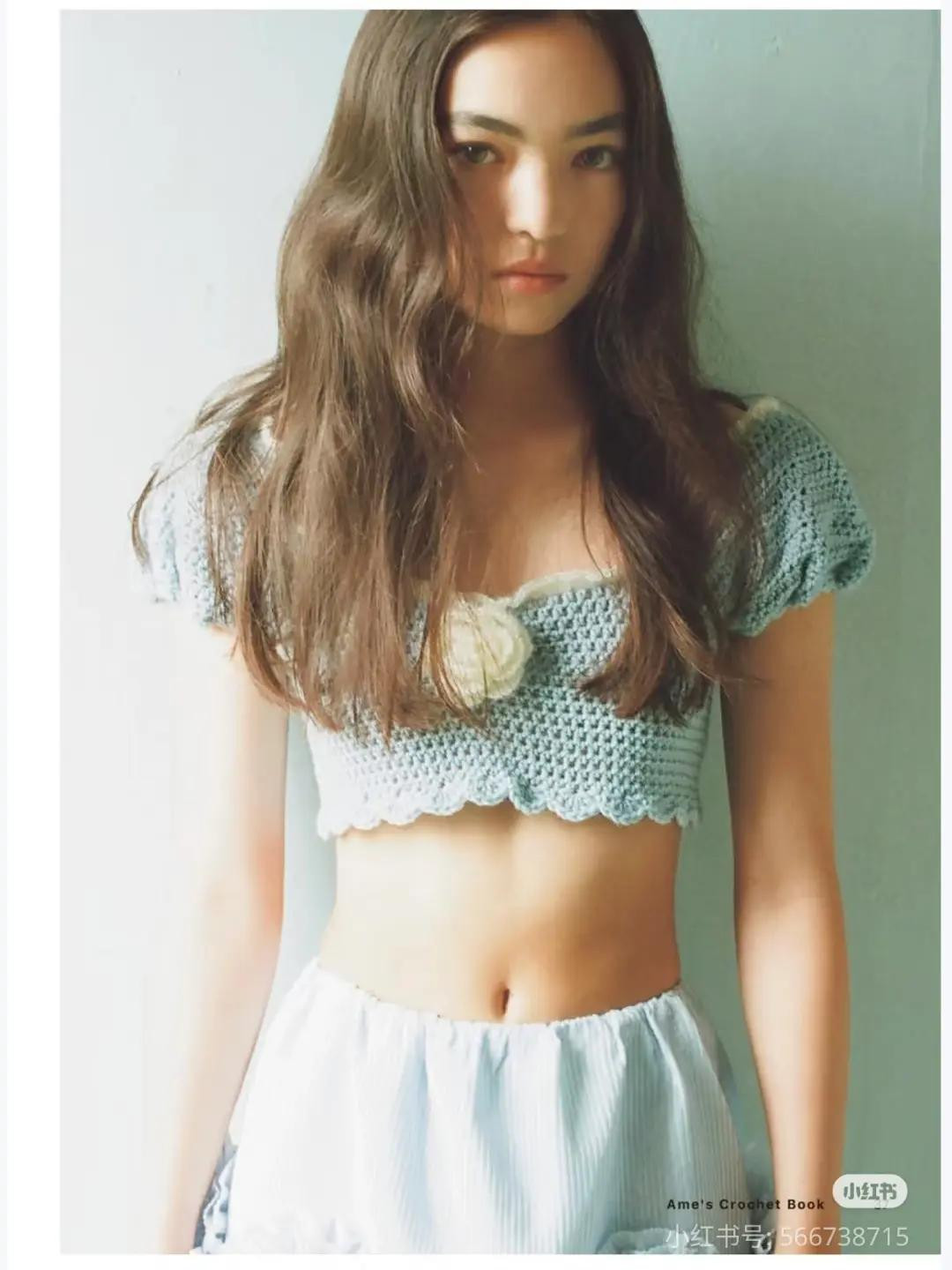 Crochet Pattern: Puff Sleeve Bustier Top with Rose Detail