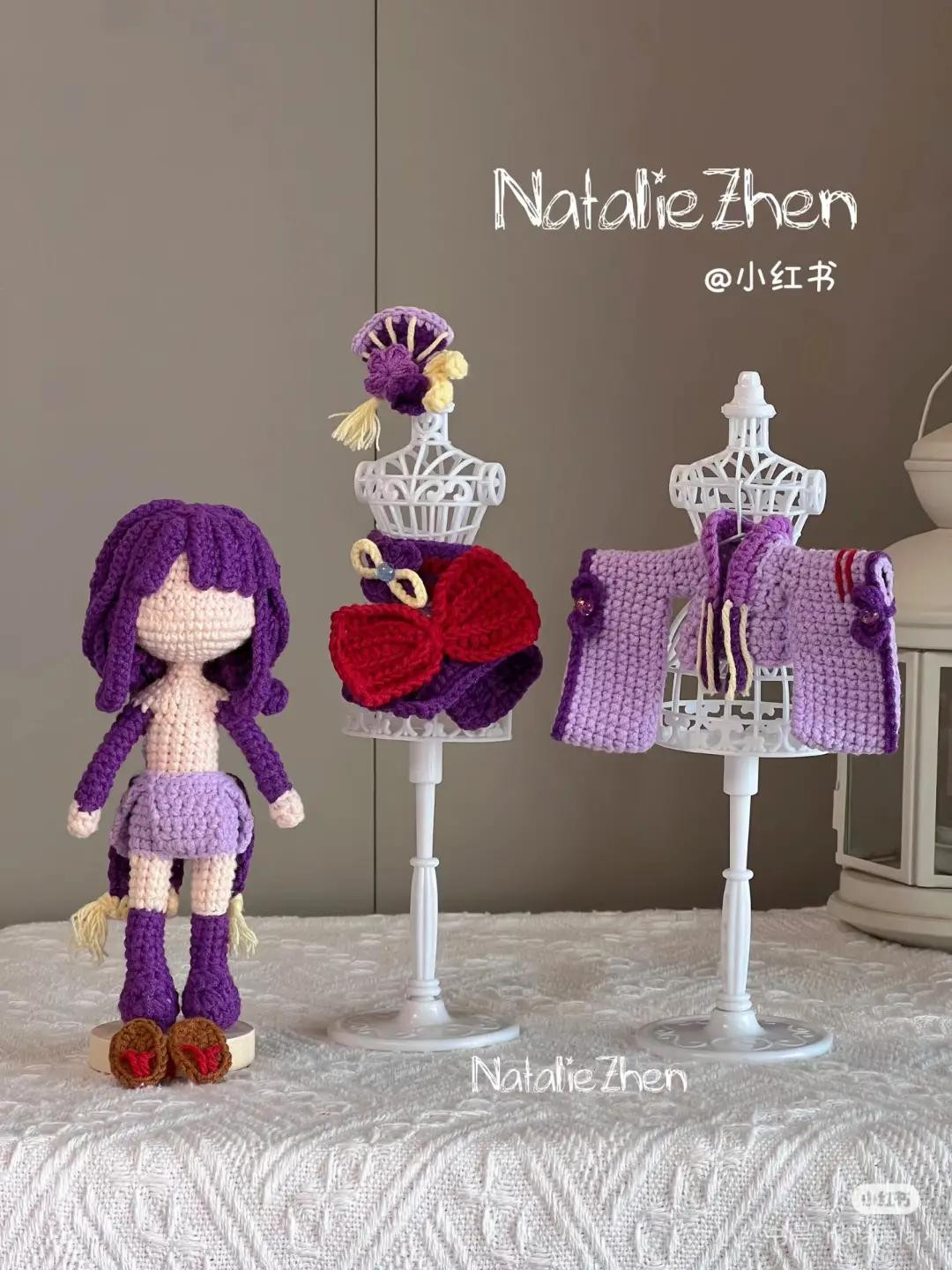Crochet Pattern: Purple Japanese Kimono Doll Tutorial