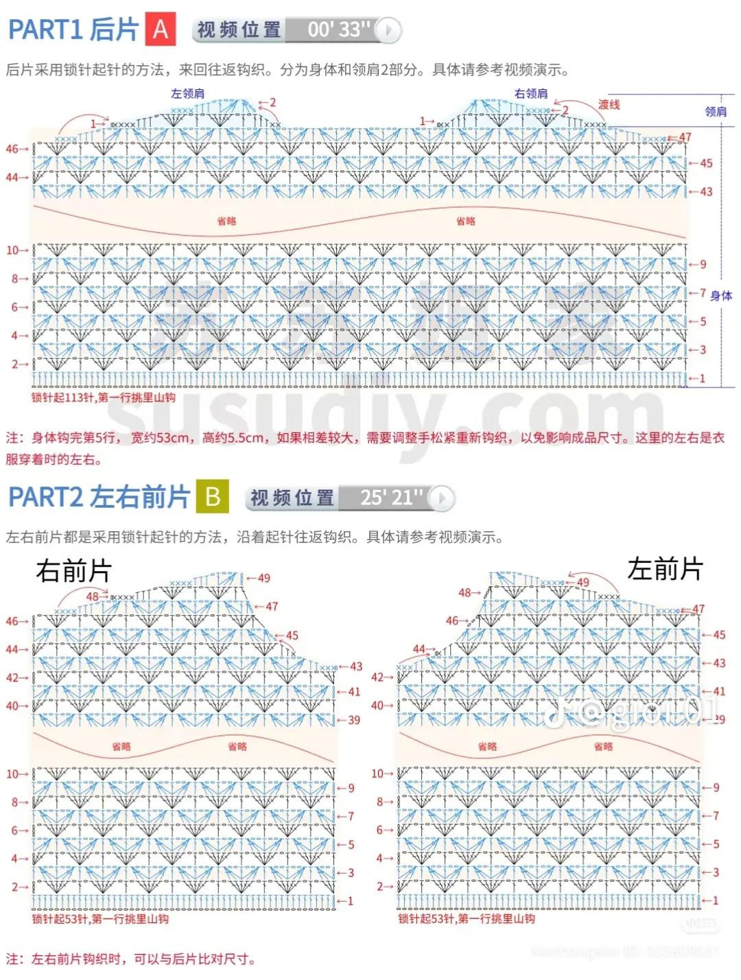 Crochet Pattern: Purple Ruffle Collar Cardigan with Detailed Chart and Measurements