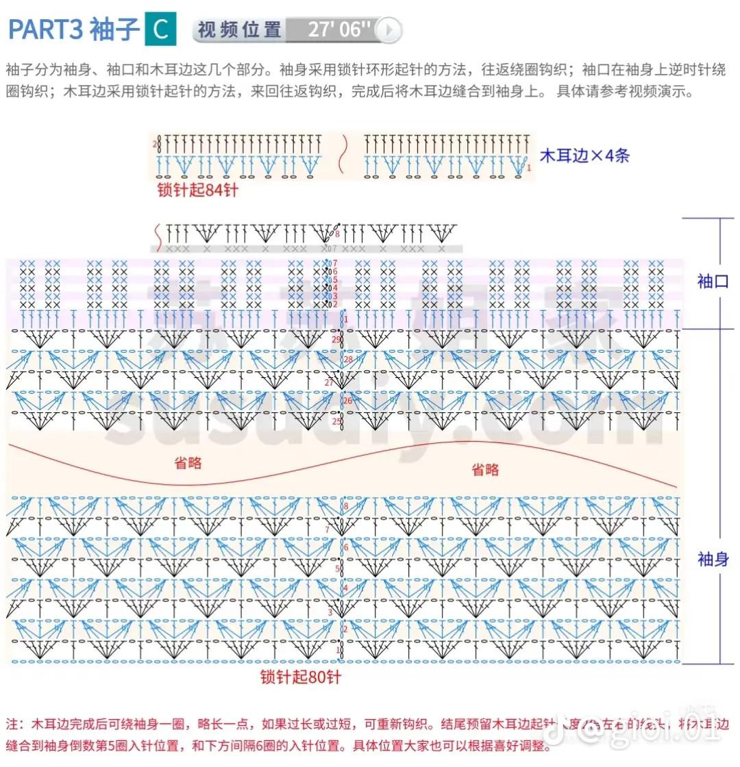 Crochet Pattern: Purple Ruffle Collar Cardigan with Detailed Chart and Measurements
