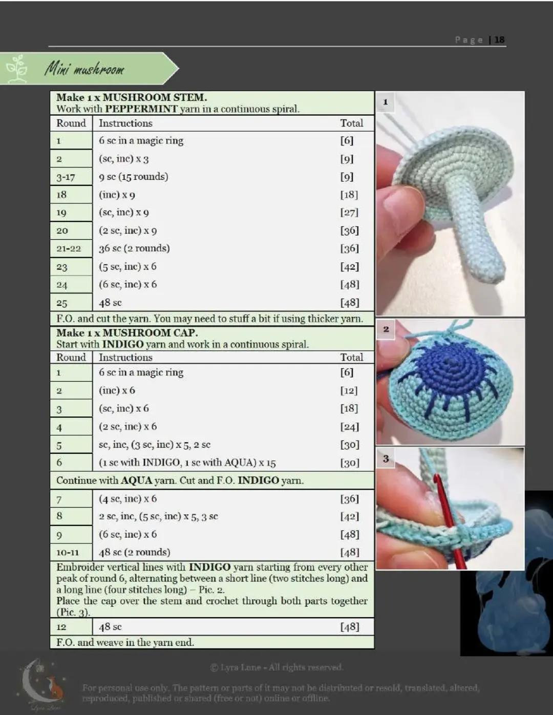 Crochet Pattern: Rhodotus Mushroom Amigurumi Doll