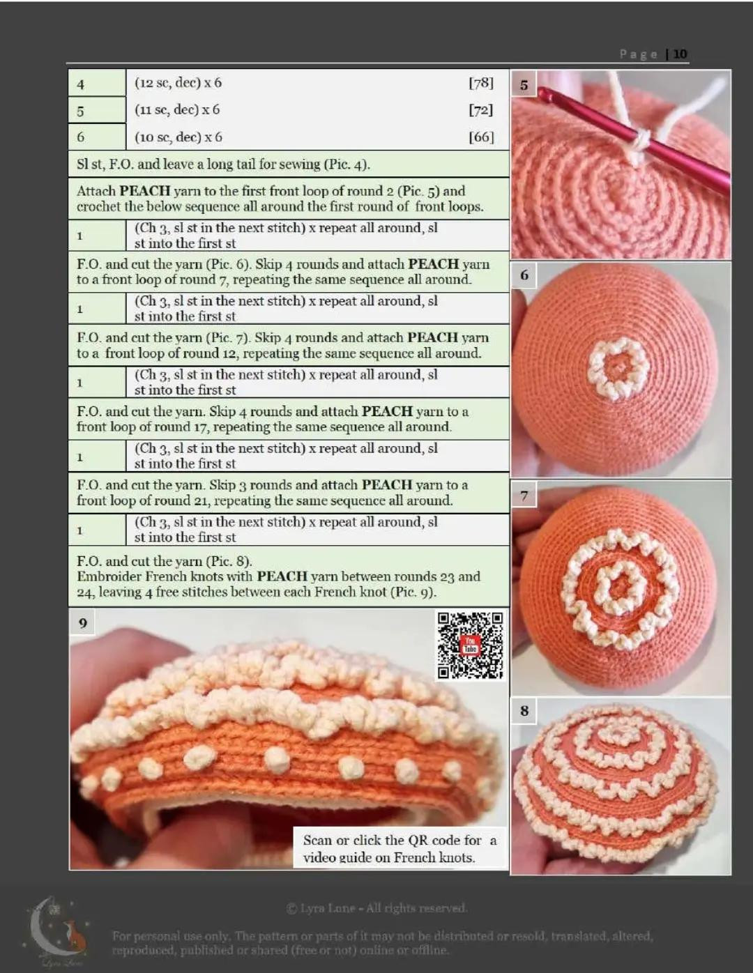 Crochet Pattern: Rhodotus Mushroom Amigurumi Doll