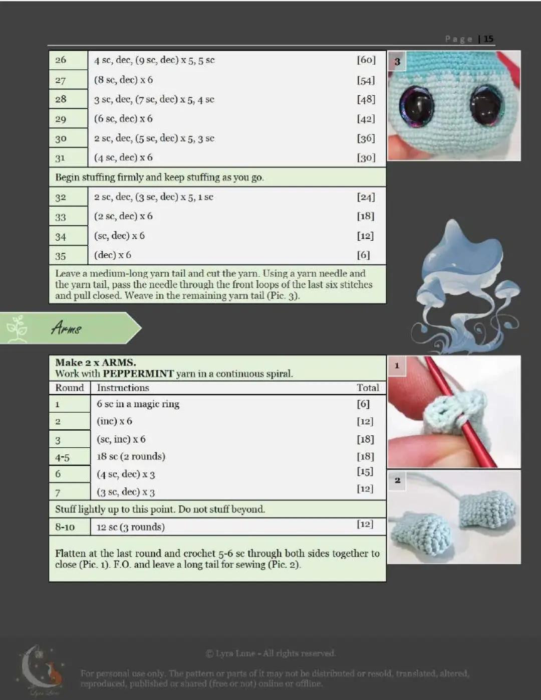 Crochet Pattern: Rhodotus Mushroom Amigurumi Doll