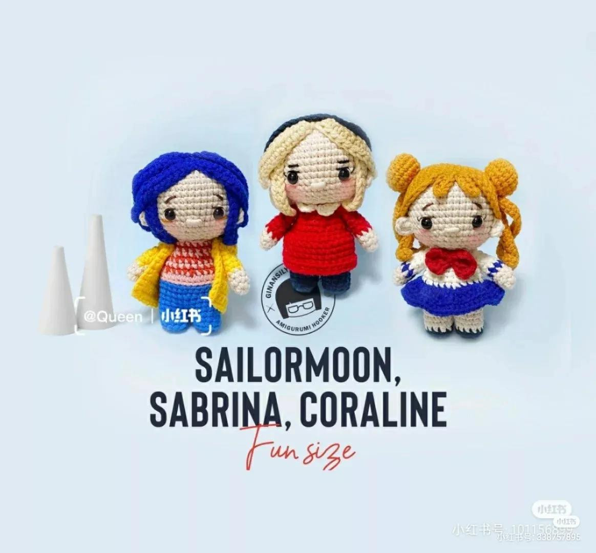 Crochet Pattern: Sailor Moon, Sabrina, Coraline Amigurumi Fun Size