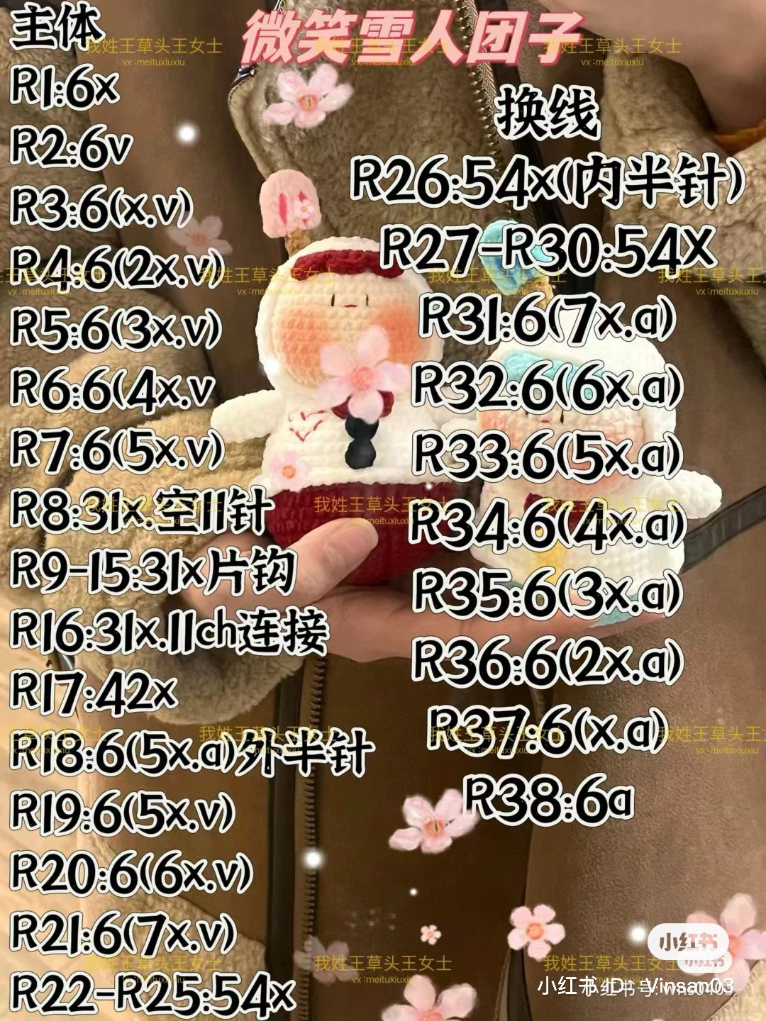 Crochet Pattern: Smiling Snowman Dango Doll with Popsicle