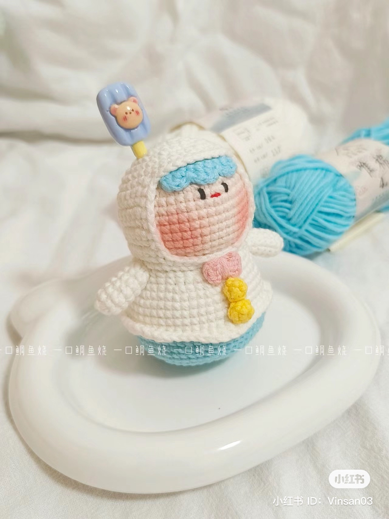 Crochet Pattern: Smiling Snowman Dango Doll with Popsicle