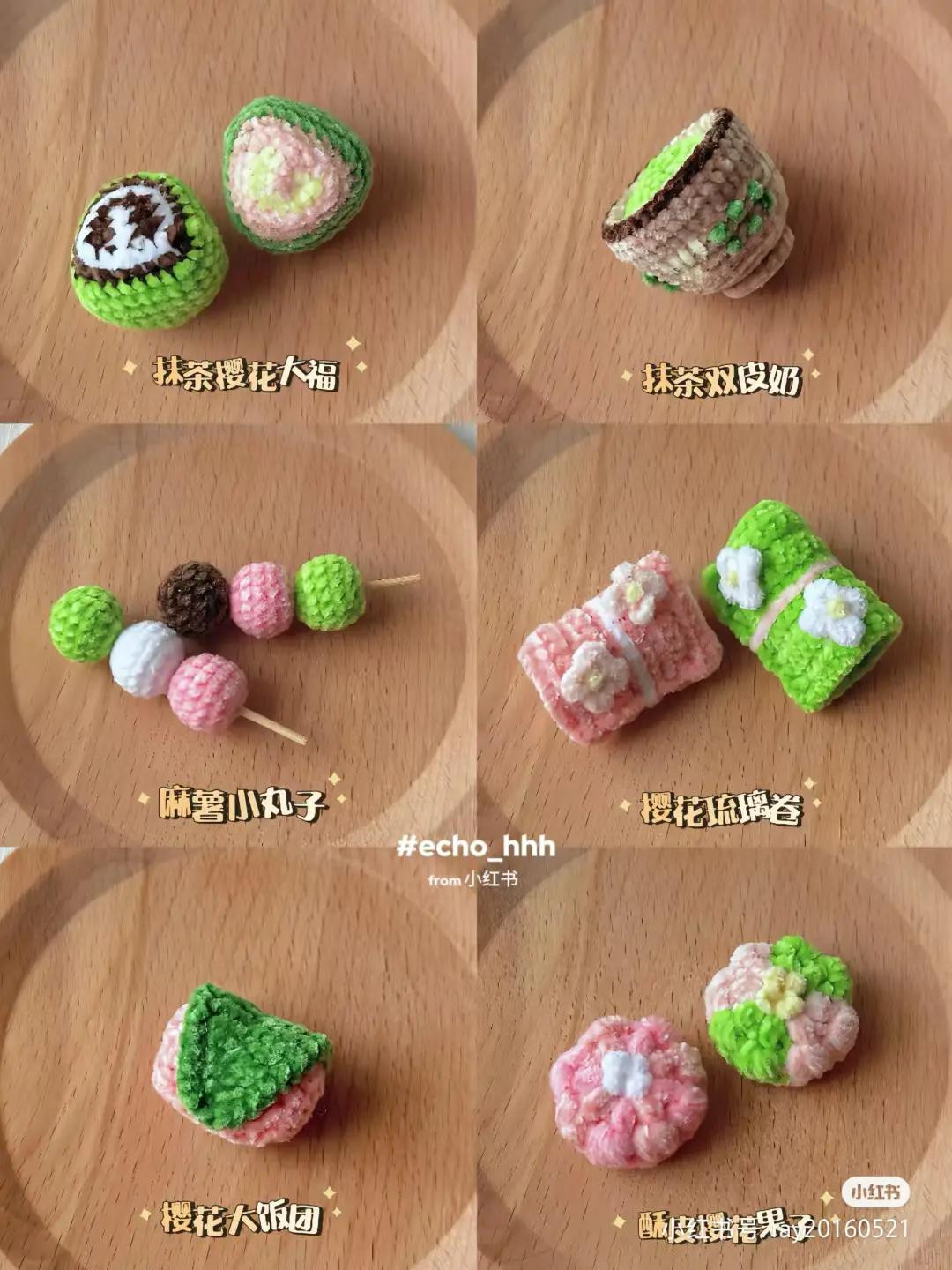 Crochet Pattern: Spring Limited Dessert Series (Daifuku, Rice Ball, Dango)