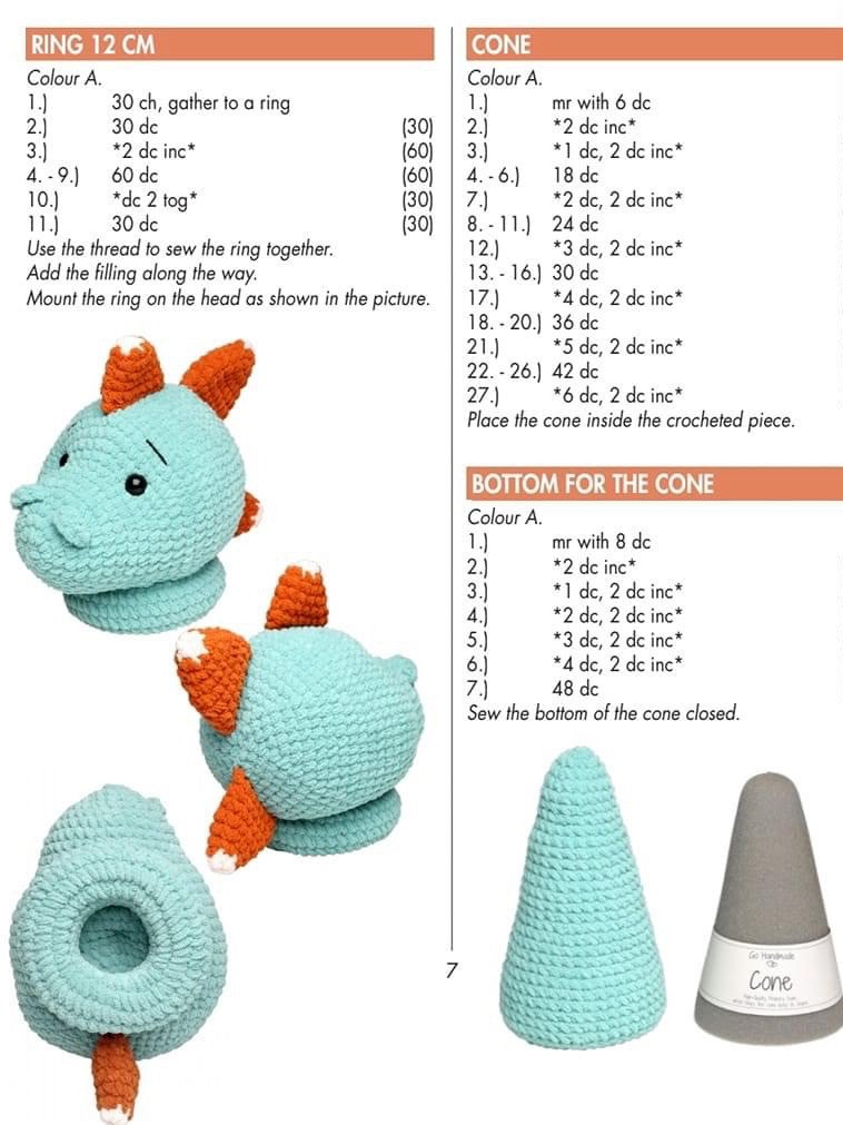 Crochet Pattern Stackable Dino & Dina Amigurumi