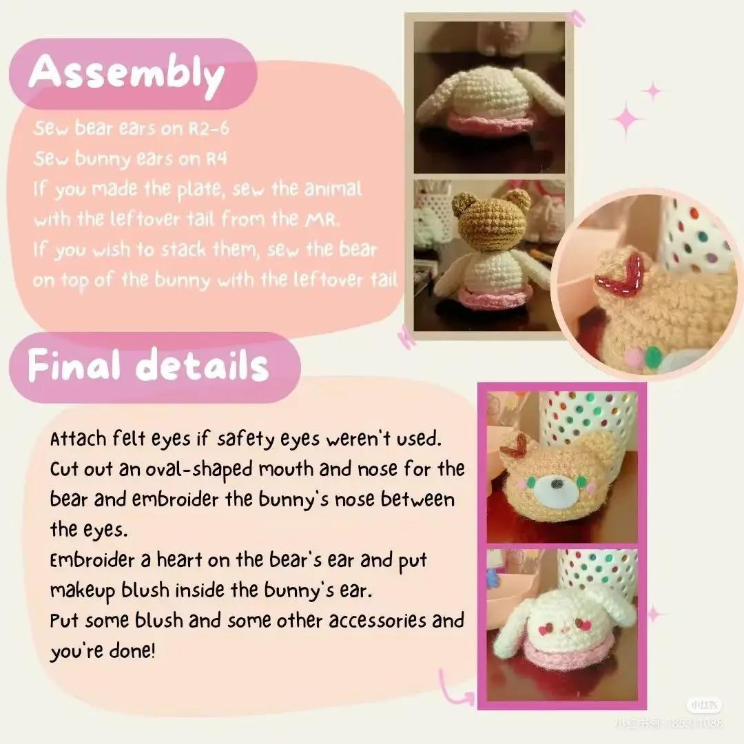 Crochet Pattern: Stacked Bear and Bunny Amigurumi Doll