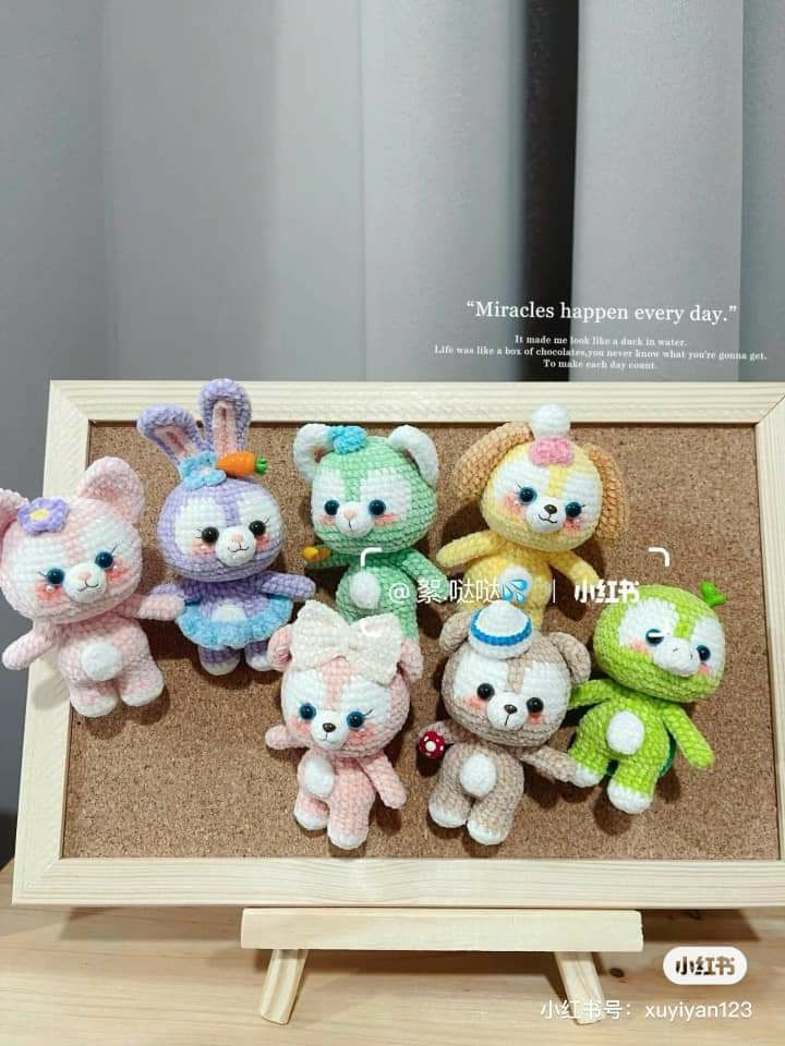 Crochet Pattern: Standing Disney Seven Treasure Amigurumi Dolls