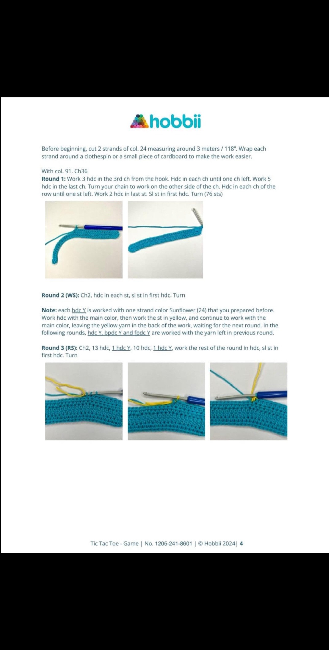 Crochet Pattern: Tic Tac Toe Game Bag with Sea Stars and Snails