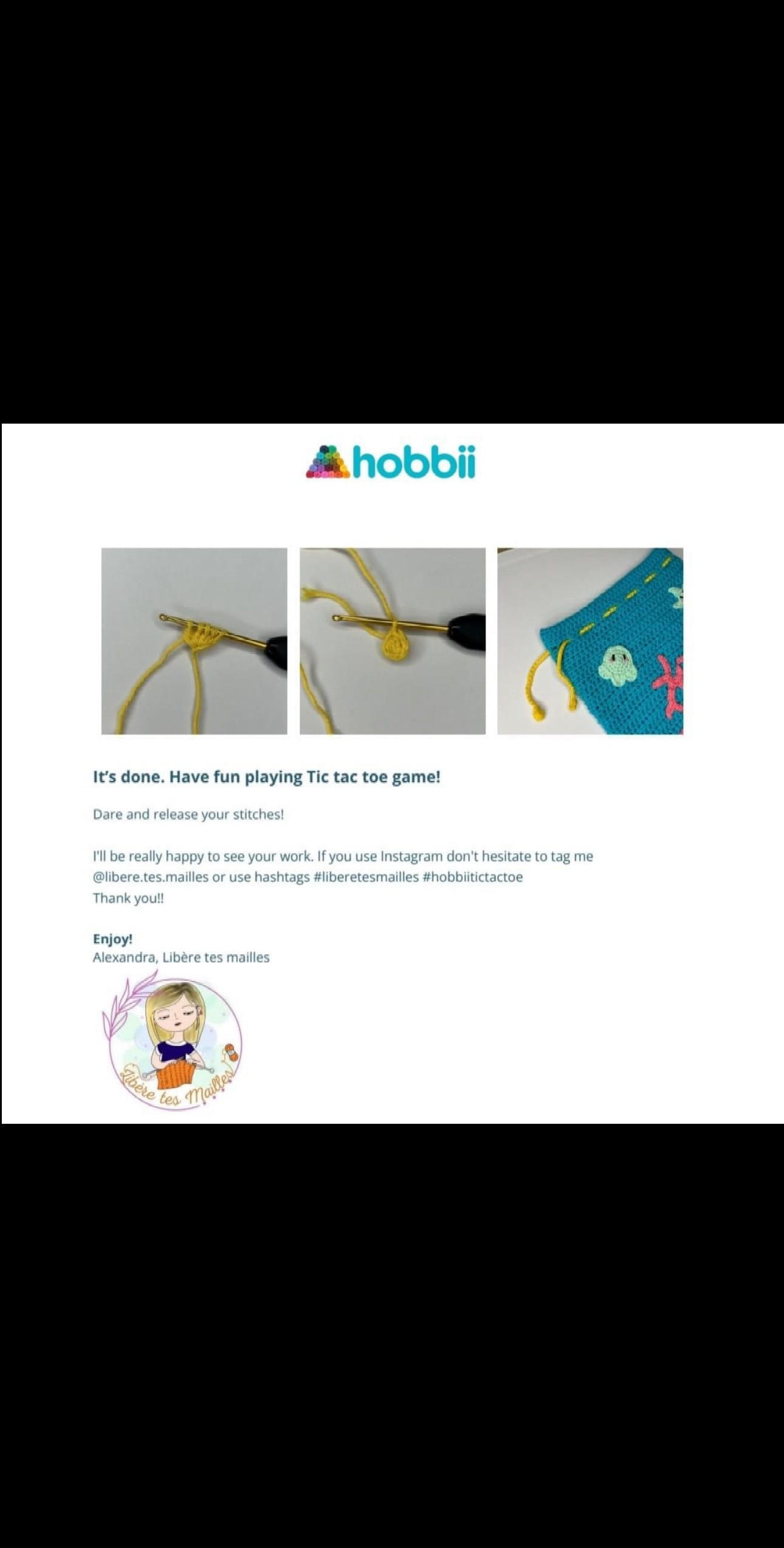 Crochet Pattern: Tic Tac Toe Game Bag with Sea Stars and Snails